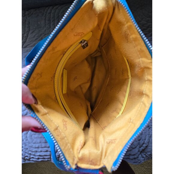 Jeon Genuine Leather Hand Painted Tropical Street  Scene Crossbody EUC - Picture 3 of 10